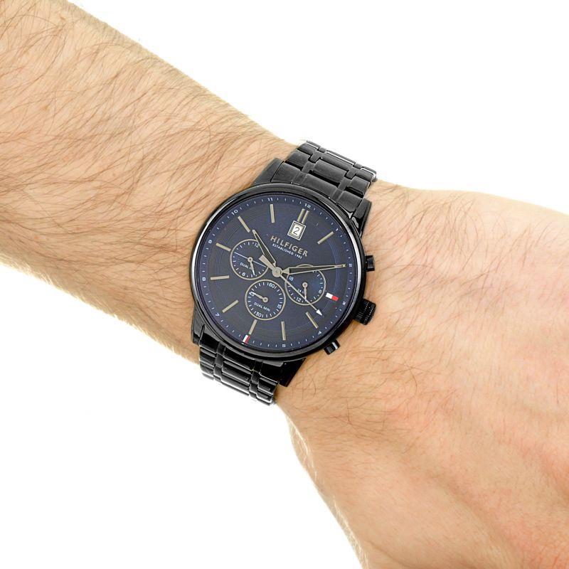 Tommy Hilfiger 1791633 Chronograf Czarny/Niebieski Męski Zegarek