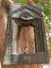 Rustic Green Jharokha Wall Decor: Carved Wooden Window Frame