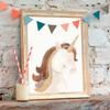 Nordic Nursery Poster Flower Rainbow Heart Boho Art Print Rabbit Unicorn Canvas Painting Beige Wall Picture Baby Kids Room Decor