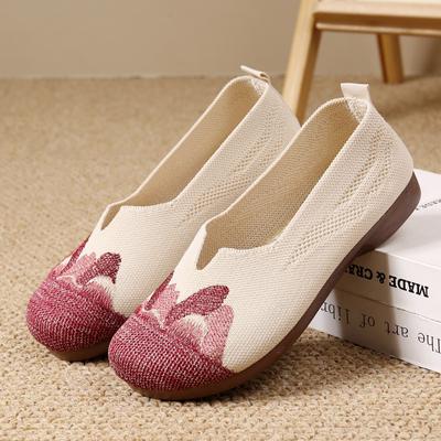 New Soft Soled Anti Slip Shoes for Middle-aged and Elderly Women, Flat Sole Single Shoes, Old Beijing Cloth Shoes for Women