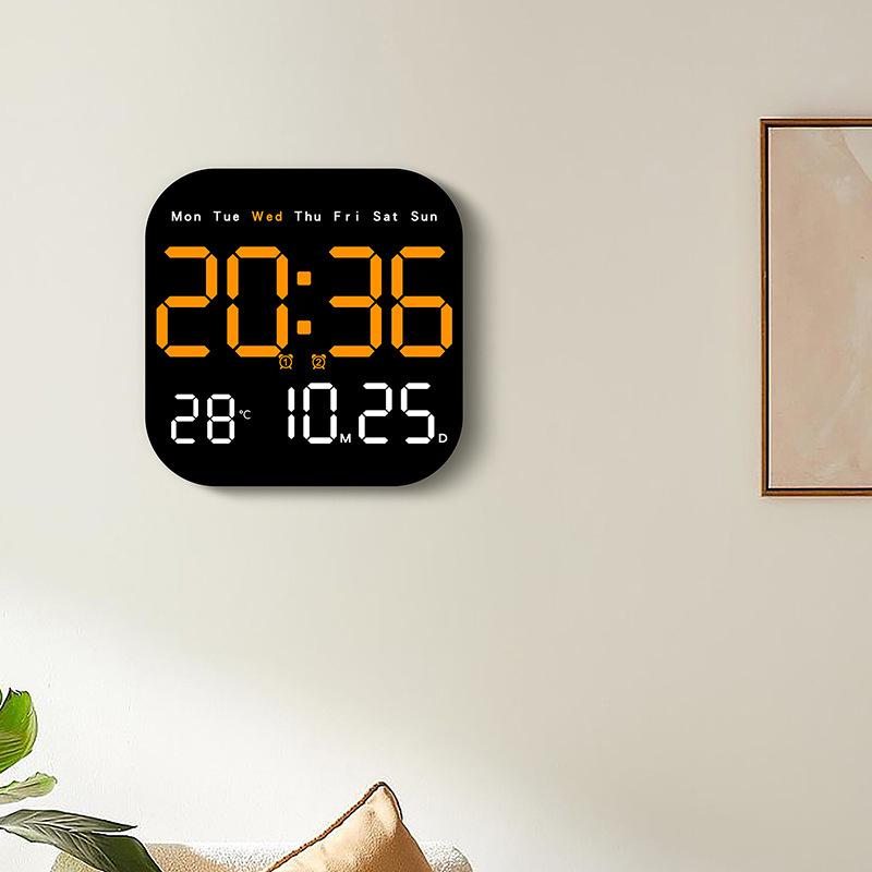 Multifunctional LED Electronic Wall Clock with Stand, Model 6650