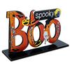Stable Base Halloween Decor Wooden Tabletop Ornaments, Freestanding Solid Wood Letter Signs, Decorative Table Centerpiece Word Signs with Pumpkin And