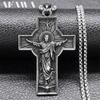 Collana Punk Gesù Cristo per Donne Uomini Colore Argento Acciaio Inossidabile Catena Maschile Gioielli per Feste Biker corrente masculina NZZ436S2
