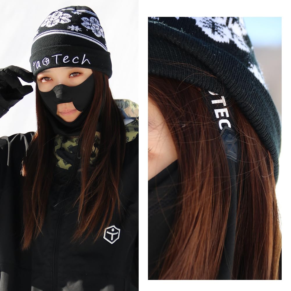 TaoTech Stretch Fit Face Cold Slimming Neck Unisex for Men and Women Silk Size Balaclava, Mask, Protection, Warmth, Face, Snowboarding, Skiing,