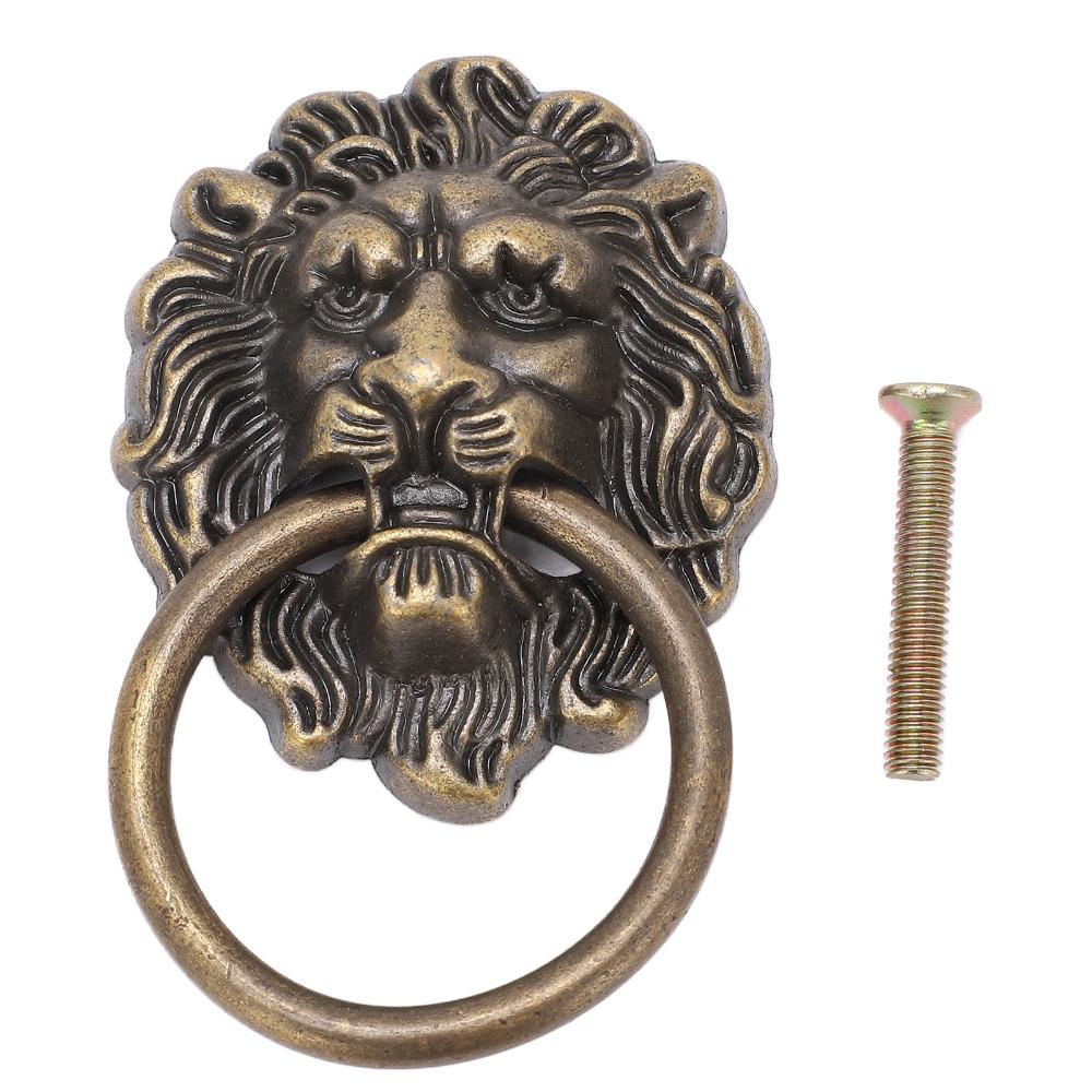10pcs Metal Material Lion Head Pulls Antique Bronze Finish Drawer Pull Handles For Cabinets