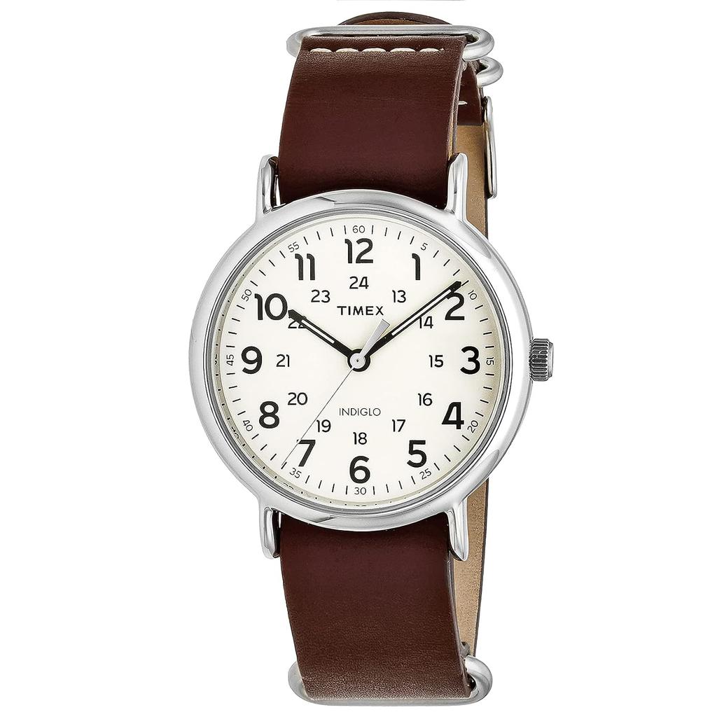 TIMEX Weekender Mens Watch Quartz Brass Calf Leather T2P495
