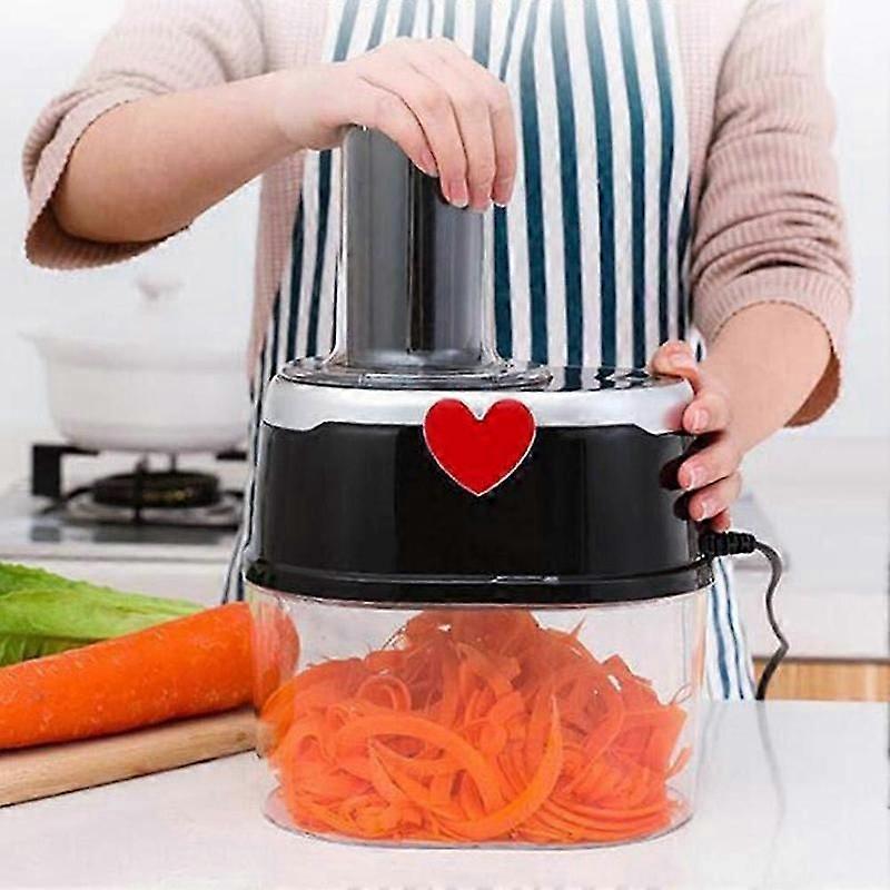 Electric Vegetable Cutter Multifunction Slicing Grating Spiral Funnel Potato Cucumber 500W 220V ABS
