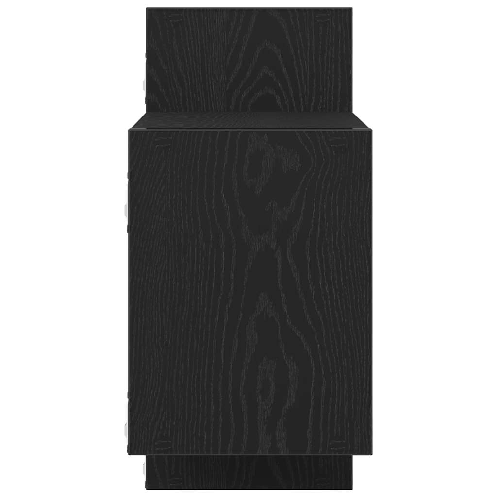 Wall Shelf Black Oak Effect 129 x 18 x 42 cm Wood Based Material