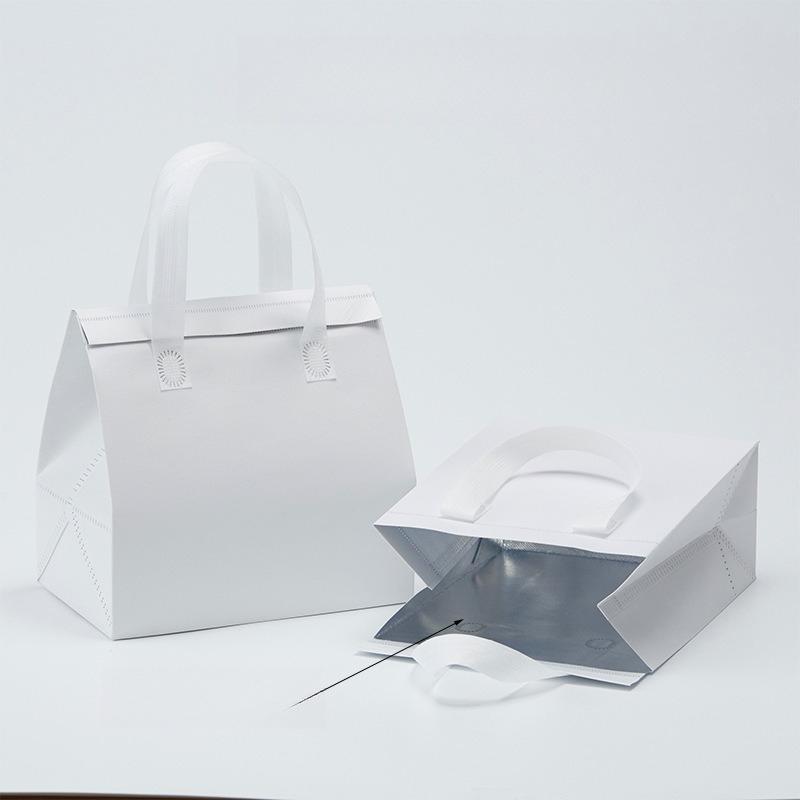 Non-woven Insulation Tote Bag Portable Cake Dessert for Drinks Package Cold Delivery Pouchs Takeout Aluminum Foil Bags Suitable for Picnicking Camping