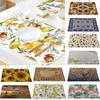 Lemon Fruit Placemats Summer Ice Cream Place Mats Waterproof Non-Slip Heat-Resistant Linen Outdoor Flamingo Dinner Table Mats