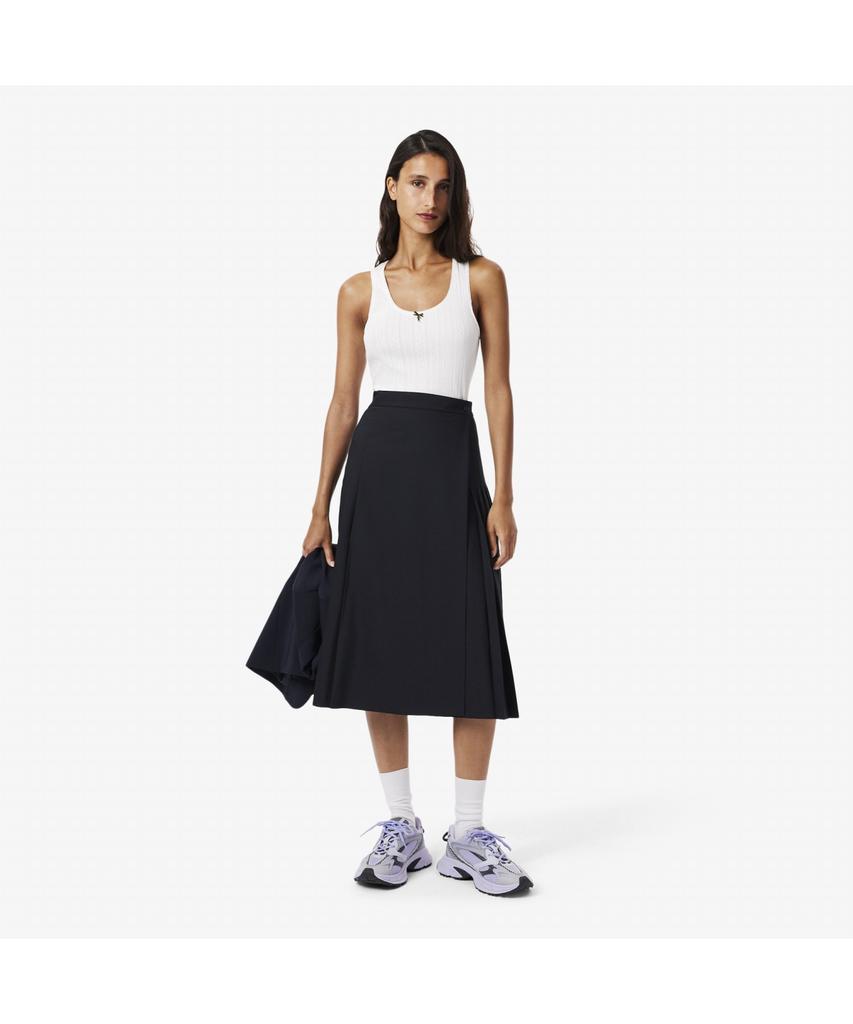 Lacoste Women'S Wrap Pleated Midi Skirt Jf5406-55N Hde