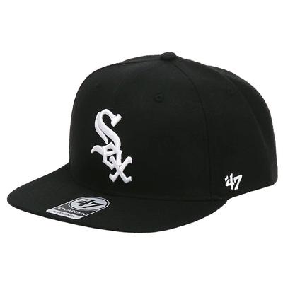 Forty Seven 47 Sureshot Captain Snapback Cap for Men and Women, MLB American League White Sox, Black [Parallel Import]