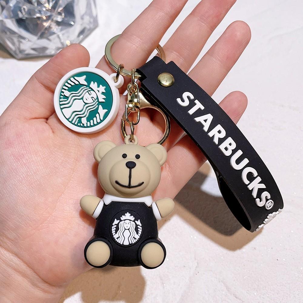 Adorable Bear Barista Keychain Cute Silicone Accessory Perfect For Gift Giving