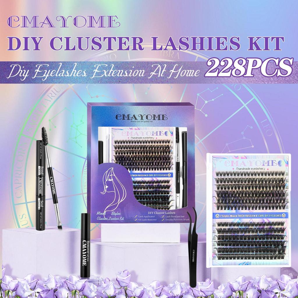 European & American Style Natural Fluffy False Eyelash Set, Single Cluster, Large Capacity Eyelash Extensions