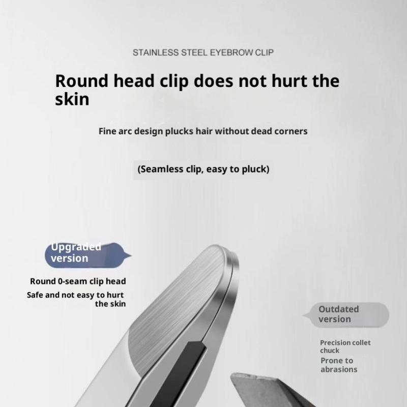 Stainless Steel Tweezers Safe Rounded - Tip Eyebrow Clips Precise Eyebrow Shaping Ingrown Hair Removal Eyebrow Shaping Tool