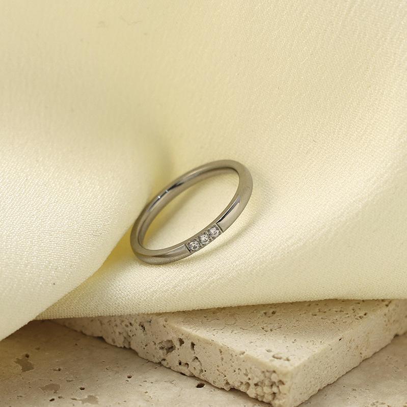 Fashion Ultra-Fine Broken Diamond Ring Female 316 Personality Zircon Simple Niche Light Luxury High-End Sense Cute Tail Ring