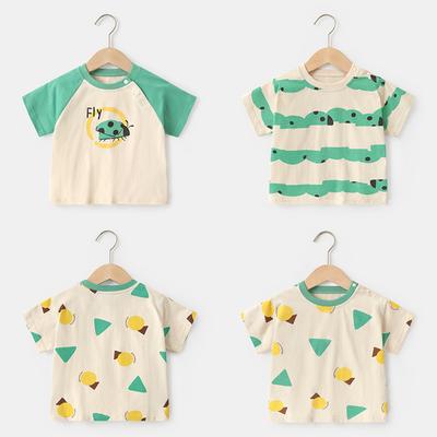 Babykleidung Lässige Kurzarm-T-Shirts Sommerkleidung Jungen Mädchen Baby Kinder Kinder Sommer Halbarm-Oberteile