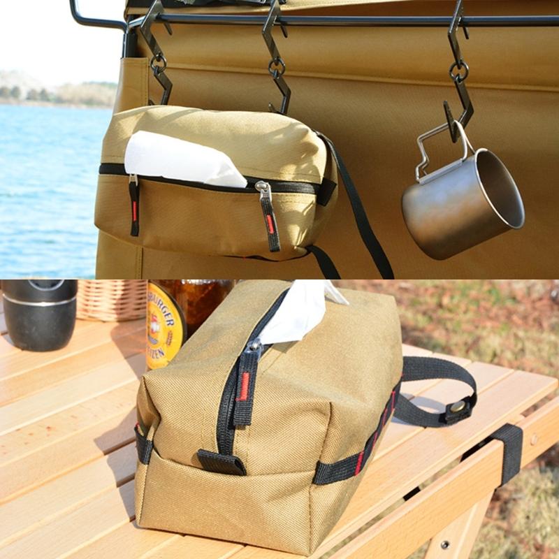 Outdoor Tissue Holder Bag Napkin Paper Storage Holder Hanging Wipes Box Case Tissue Dispenser Paper Storage Container