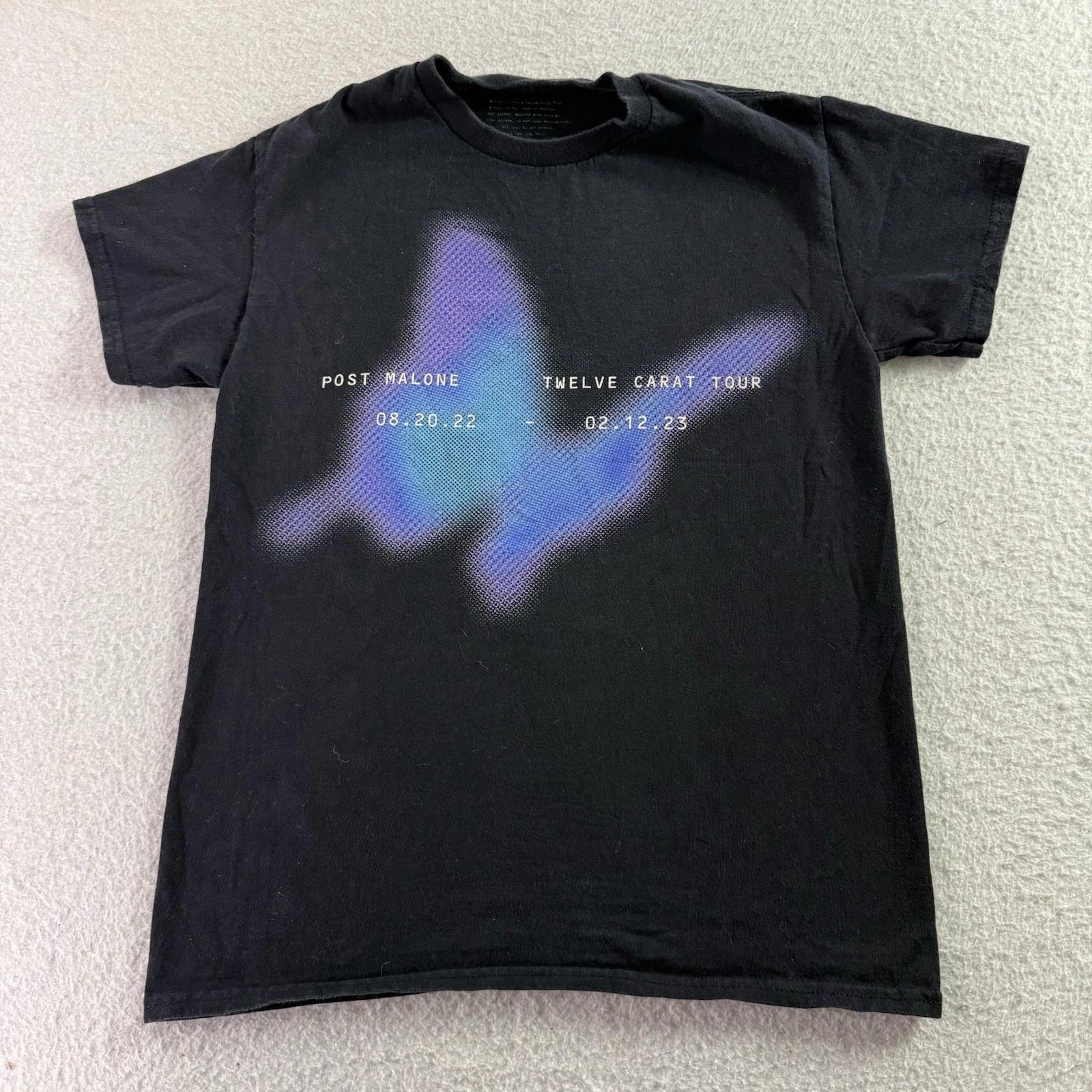 Post Malone 2022-2023 Twelve Carat Tour T-Shirt Sz S Concert Posty Butterfly M