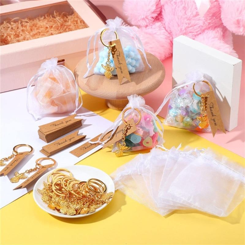Set of 30 Angel Keychains Unique and Delicate Pendant Key Rings Pendant Accessories for Baby Shower and Baptism Gifts