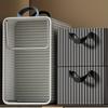 47*28*20cm1pc High-capacity Foldable Clothing Storage Box with Handle,home&dormitory Pants Wardrobe Sorting Storage Stripe Basket.