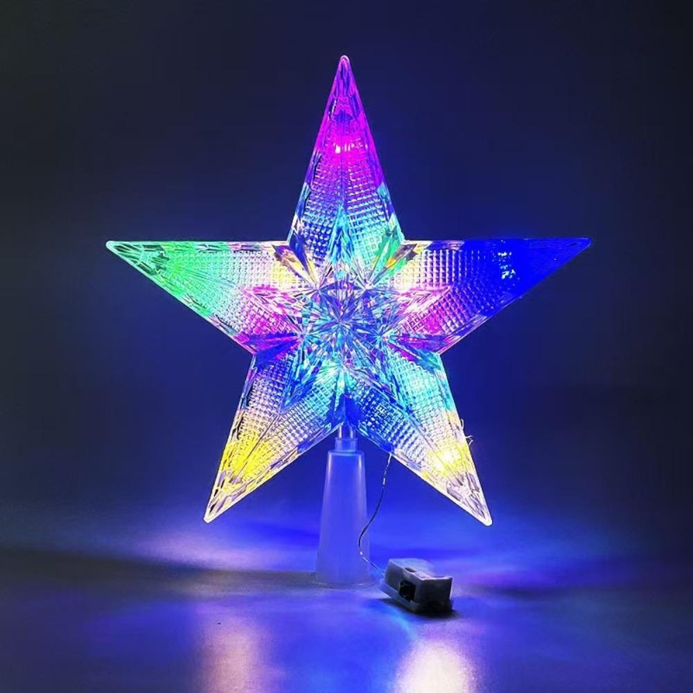 Glowing Christmas Tree Topper Star LED Xmas Atmosphere  Light  Gift