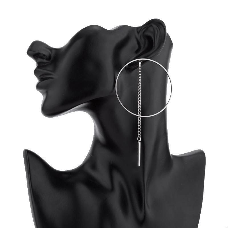 Minimalist Alloy Tassel Earrings For Women Fashionable European American Style