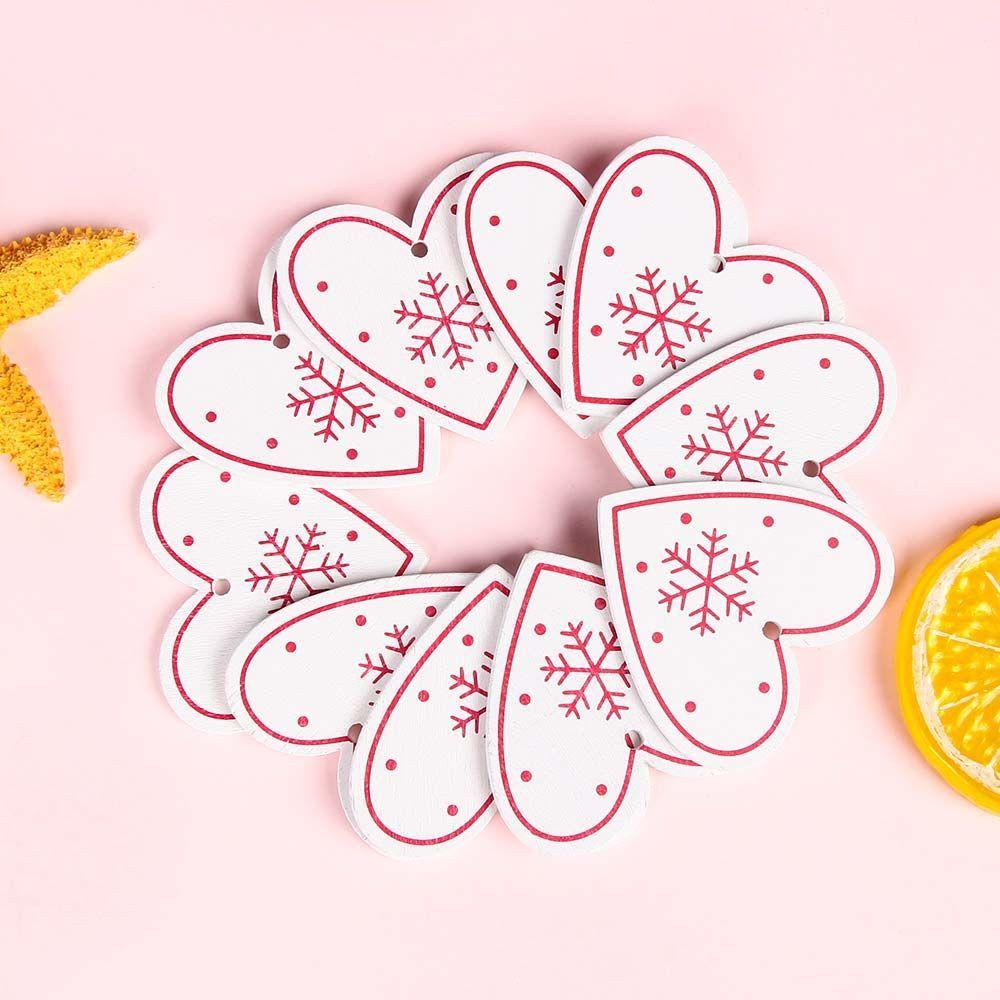 10pcs/set Gift Hanging Embellishment Party Supplies Wooden Tag Christmas Tree Ornament Star