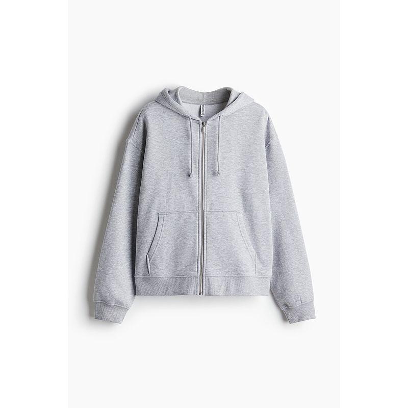 

HM 2025 Лето Новая Женская одежда Мода Повседневный Досуг Толстовка на молнии с капюшоном 1213772 Mixed light gray 155/80