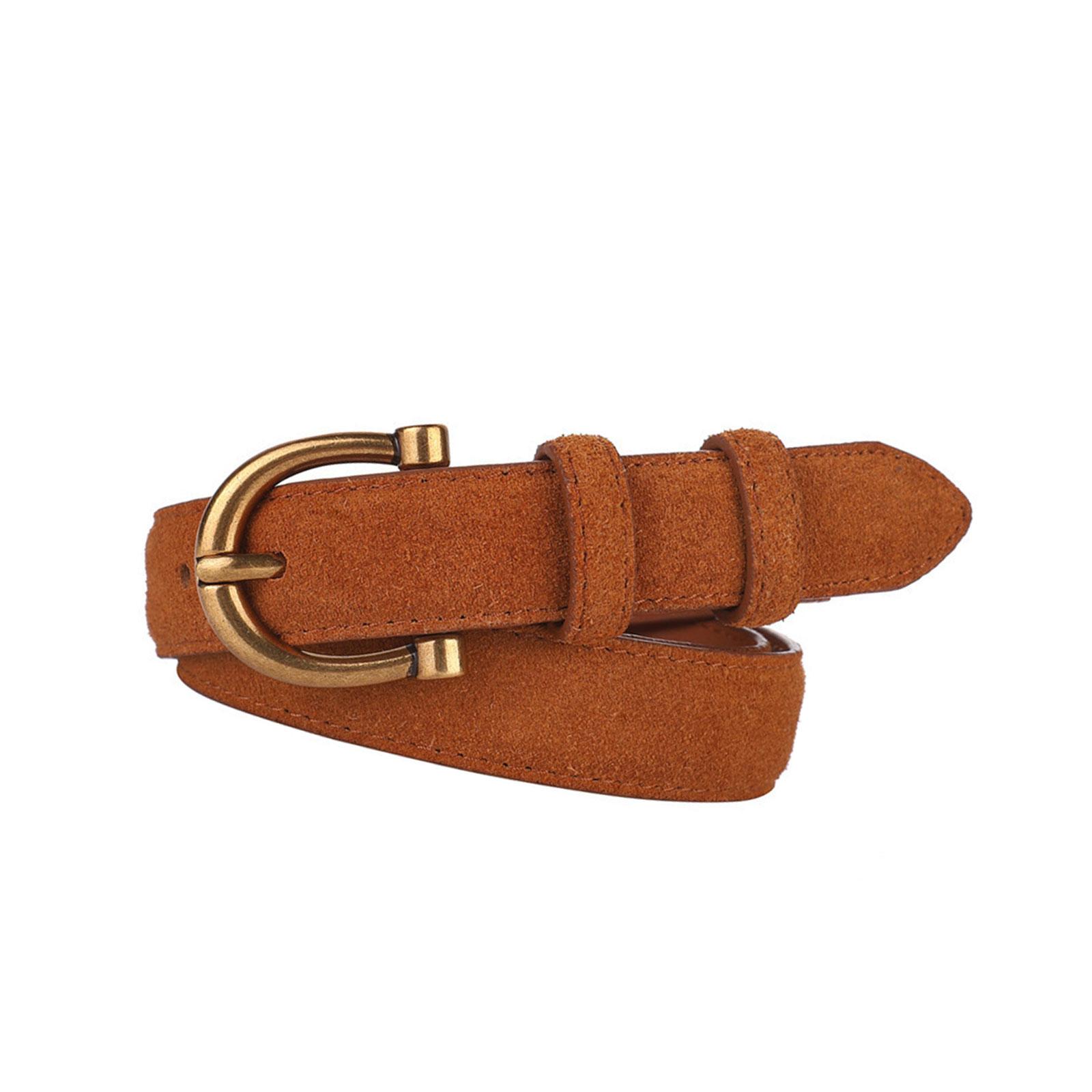 

Стильный Тонкий Кожаный Ремень Для Женщин Модный Повседневный Минималистичный Дизайн Модный Пояс-Корсет Поясная Лента Украшение S коричневый