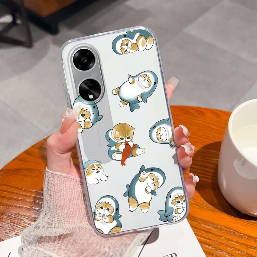 For Oppo A1 A11 A12 A15 A17K Luxury Transparent Lens Protection Cases Mysterious Whale Pattern Shockproof Protective Back Cover Shell For Oppo Housing