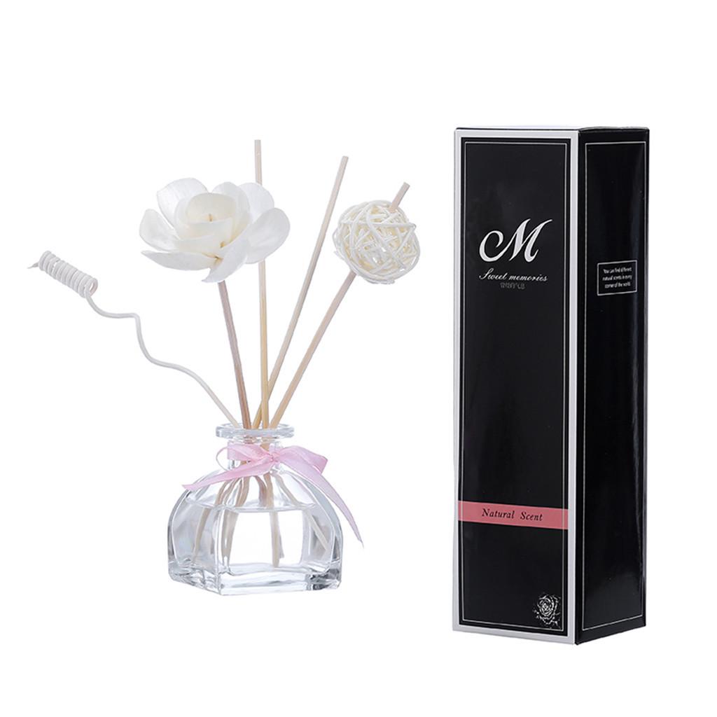 Oil Diffusers with Natural Sticks Glass Bottle and Scented Oil 55ML