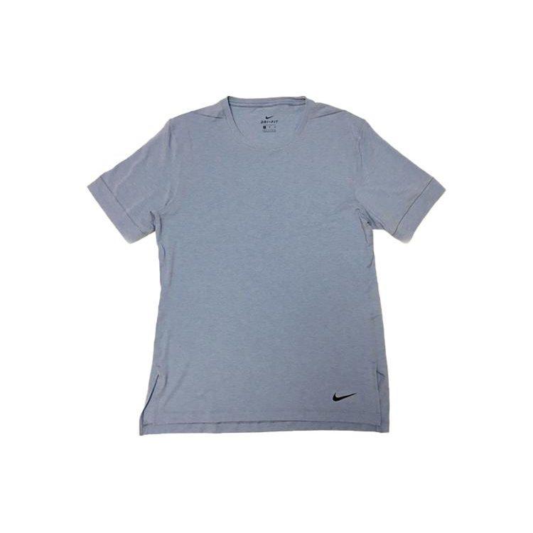 Nike T Shirts Men's Dark Blue Crew Neck Moderate Straight Fit AJ8797-460