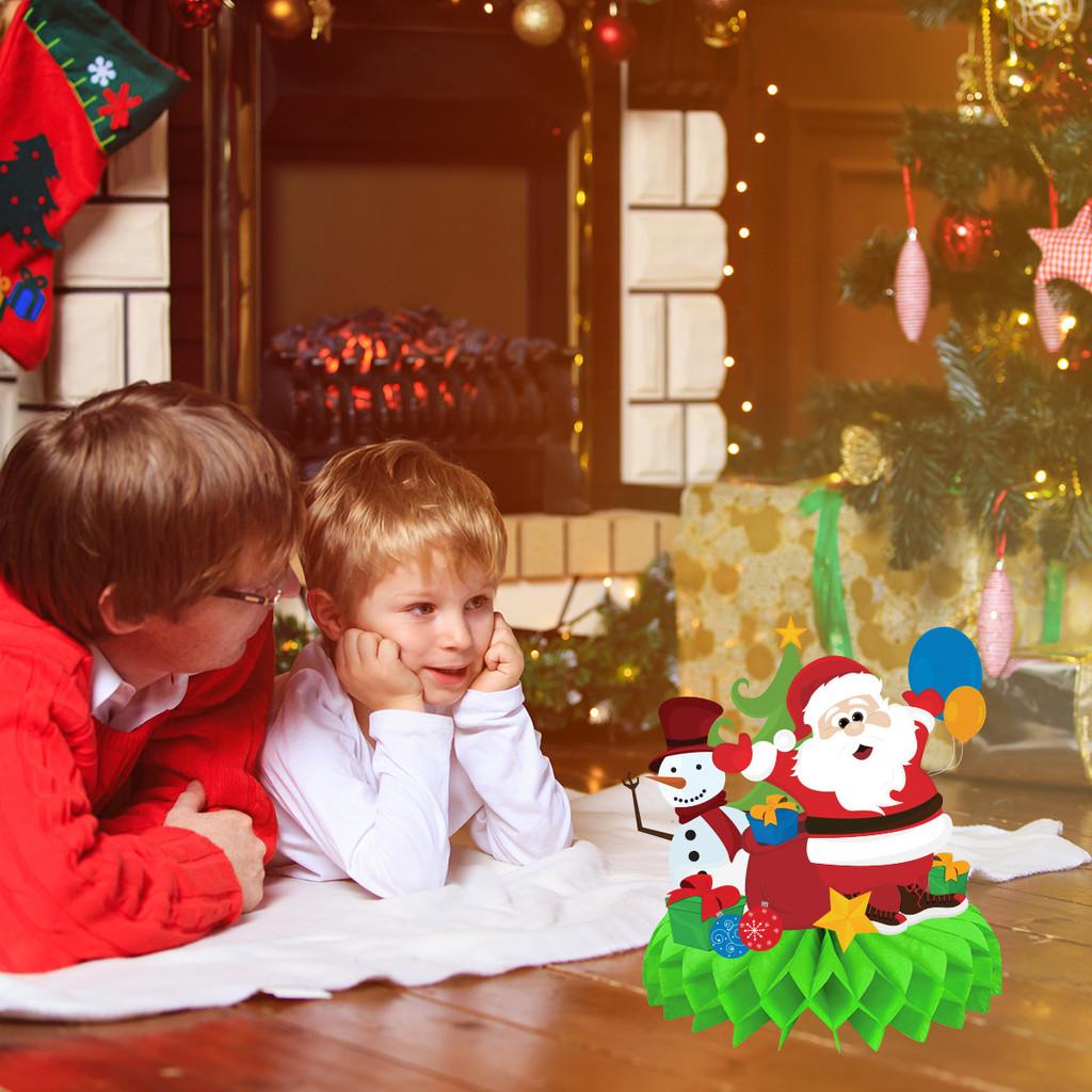 Claus Santa Christmas Snowman Paper Honeycomb Decorations For Venue Festivities