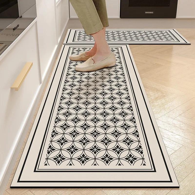 Carpet for Kitchen American Style Anti-slip Oil-proof Floor Mat Pvc Leather Waterproof Foot Mats Long Strip Home Decoration Rug