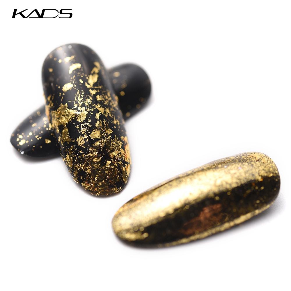 kads 0.2g Gold Silver Foil Glitter Nail Sequins Magic Mirror Effect Powders Nail Gel Polish Chrome Pigment Nail Art Decorations
