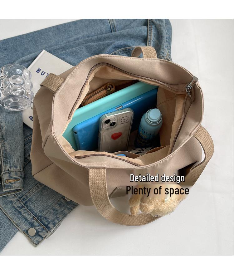 Women's Large Cute Bear Canvas Tote - Versatile Shoulder Bag for College & Commute