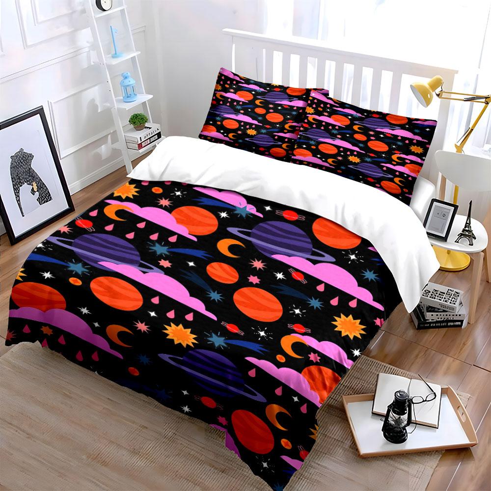 Planets, Stars, Moons, Clouds. Bedding Sets Duvet Cover Sets Duvet Covers Pillowcases(1 * Duvet Cover 2 * Pillowcases, Without Duvet Insert)