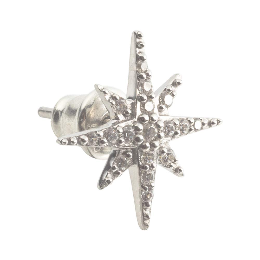 [ARTEMISKINGS] North Star Stud Earrings ak-ake0091 Silver Accessory Men's Women's Brand Jewelry Silver Stud Earrings Stud Earrings Silver 925