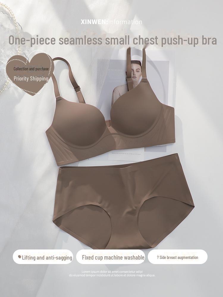 Girls' One-Piece Seamless Underwear Set with Supportive Bra