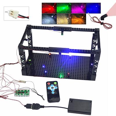 Non-Toxic Remote Control Stage Lighting Moc Led Searchlight Light Usb Powered Multifunctional Lamp Diy Spotlight Building Block Toys