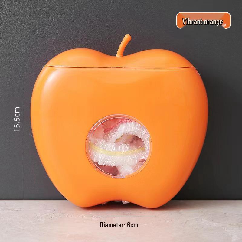 Apple-Shaped Wall-Mounted Kitchen Storage Box for Cling Film and Bags