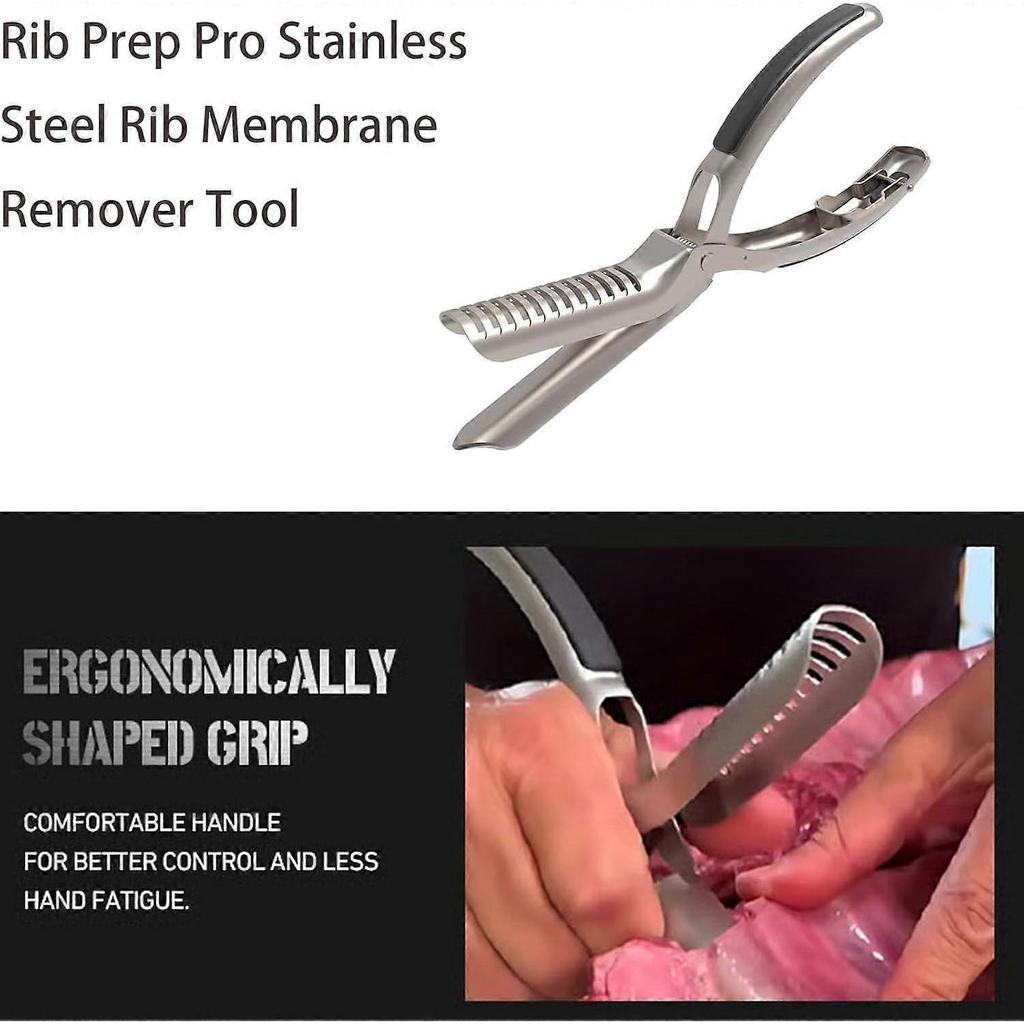 Rib Membrane Remover Stainless Steel Periosteal Stripper Kitchen Rib Prep Tool BBQ Accessories