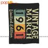 Vintage 60Th Birthday March 1961 Sports Ultra-Soft Blanket Quilt Winter Sofa Cover Bed Covers
