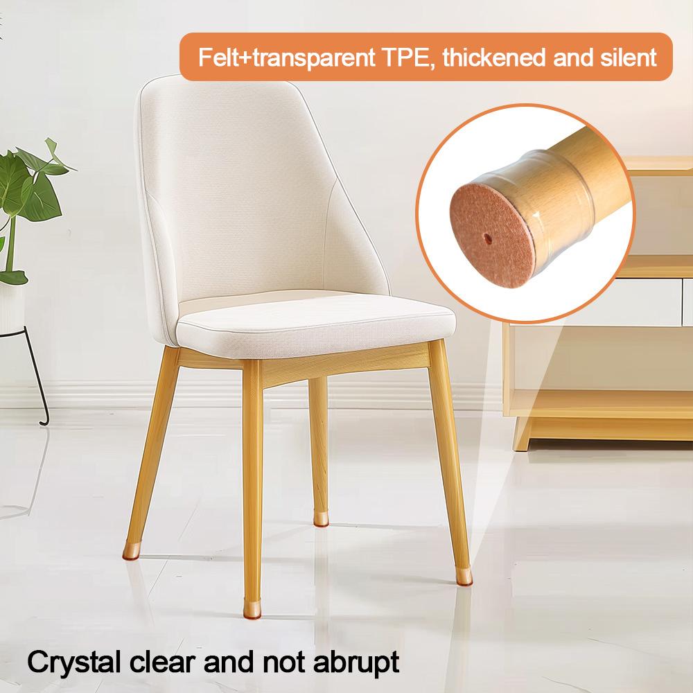 8pcs/Set Round Chair Leg Cover Silent Silicone Chair Foot Pads Wear-resistant Elastic Chair Leg Floor Protector