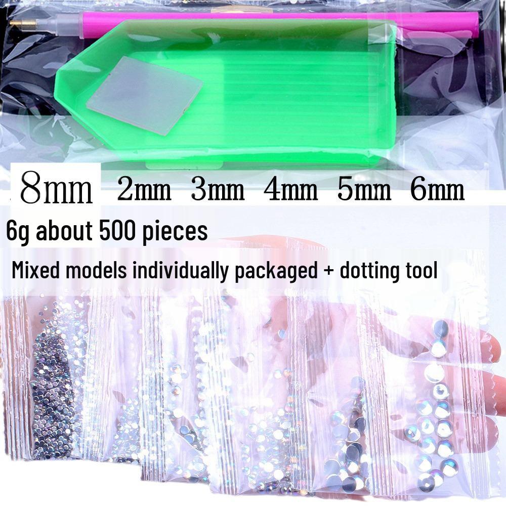 DIY Mobile Phone Jewelry: Glossy AB White Round Flat-Bottom Accessories