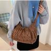 Bow-tie Polka Dot Shoulder Bag Corduroy Crossbody Bag Korean Style Handbag Casual School/commuter Bag Simple Stylish Women's Bag