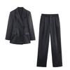 Cross-border Women's Clothing Wholesale 2025 Autumn and Winter New Solid Color Blazer + Casual Pants Versatile Wide-leg Pants Set