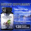 Pslalae Elderberry Capsules, Containing Vitamin C, Vitamin D3 Extract, Immune Support, and Antioxidant Supplement.