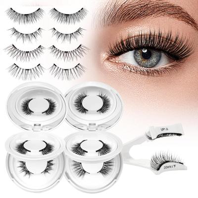Magnetic Eyelashes with Applicator, 4 Pairs, Natural Length Magnetic Eyelashes, Easy To Wear and Remove